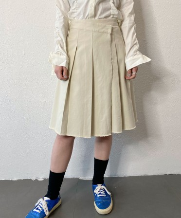Beige Pleated Skirt #250220
